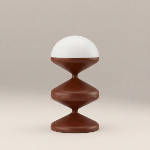 Brandon Table Lamp | Opal & Rust Red