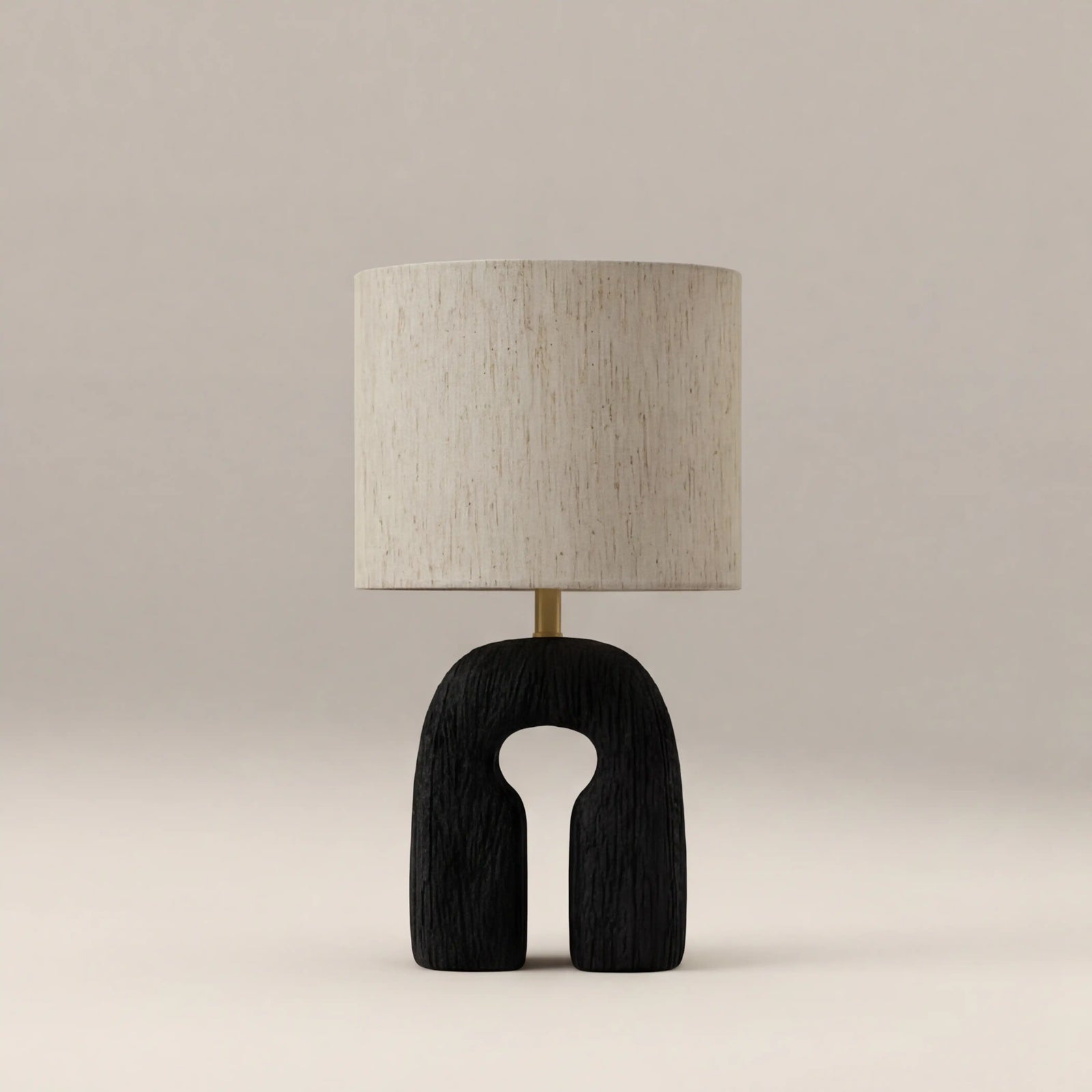 Ashby Table Lamp | Natural Linen & Black