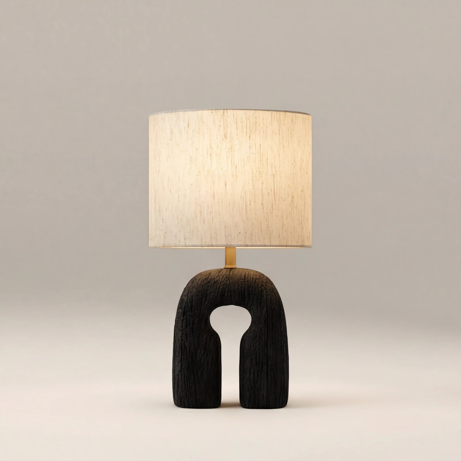 Ashby Table Lamp | Natural Linen & Black