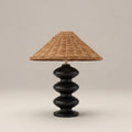 Reagan Table Lamp | Natural Rattan & Black