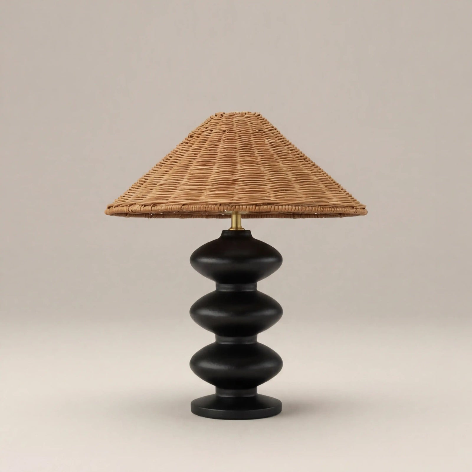 Reagan Table Lamp | Natural Rattan & Black