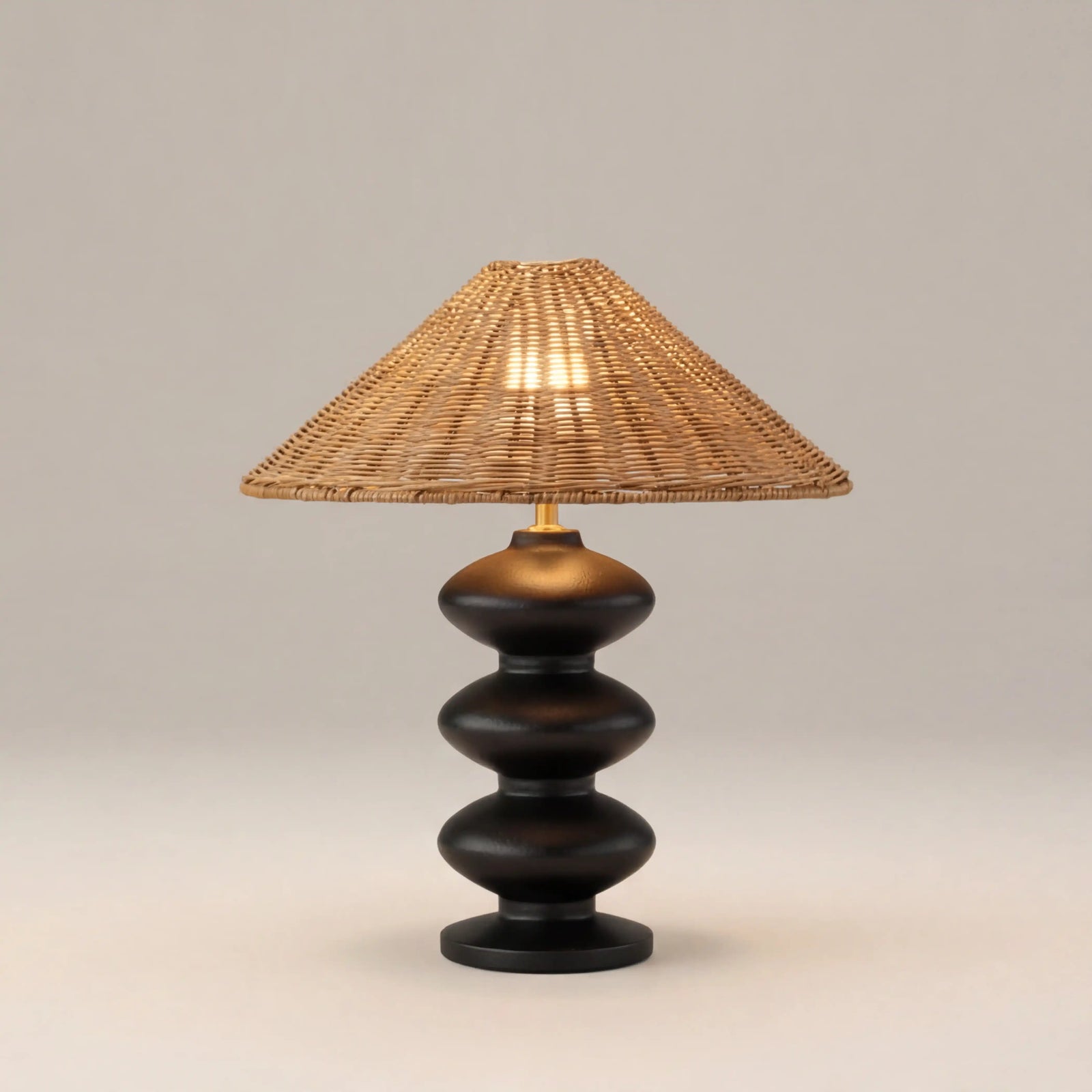 Reagan Table Lamp | Natural Rattan & Black