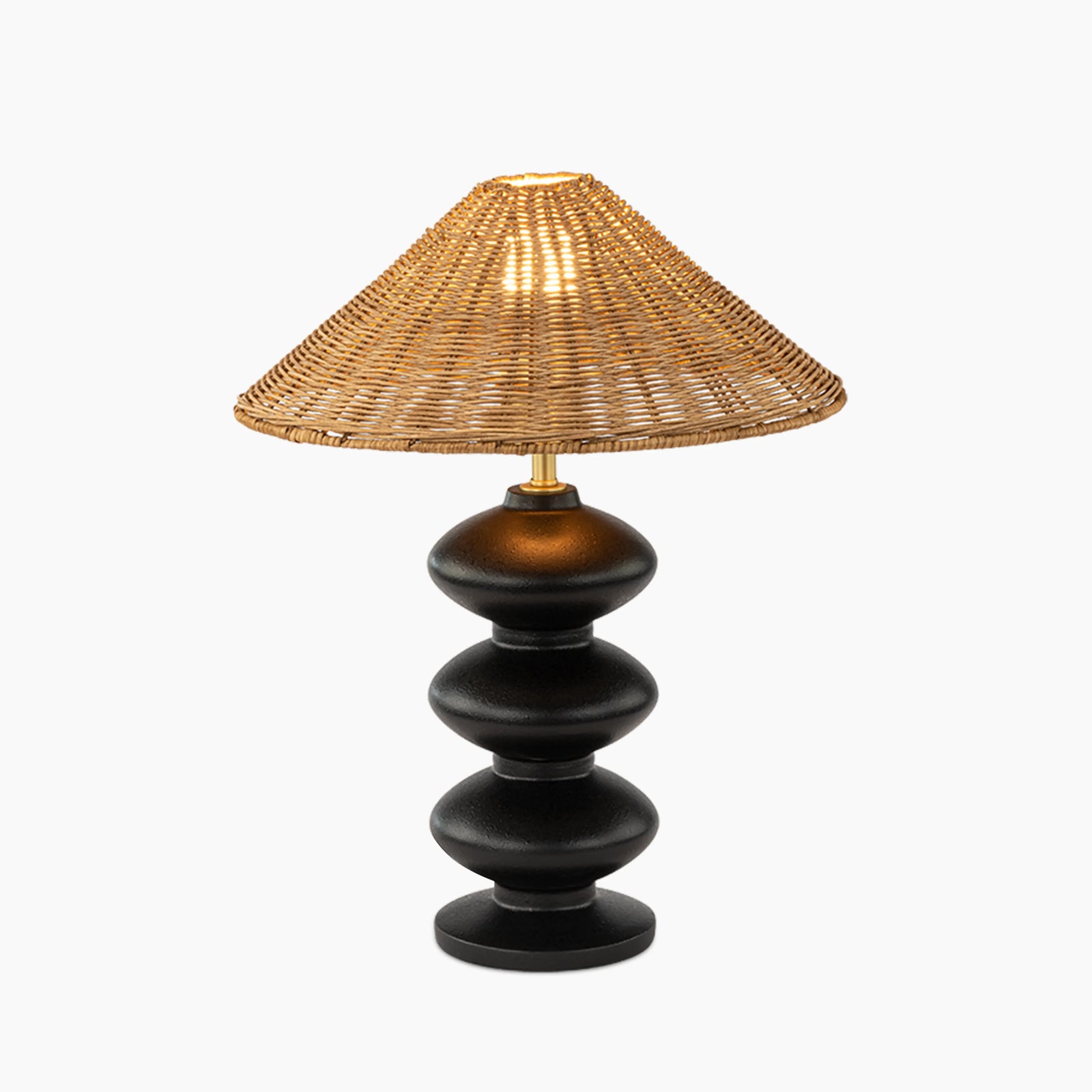 Reagan Table Lamp | Natural Rattan & Black