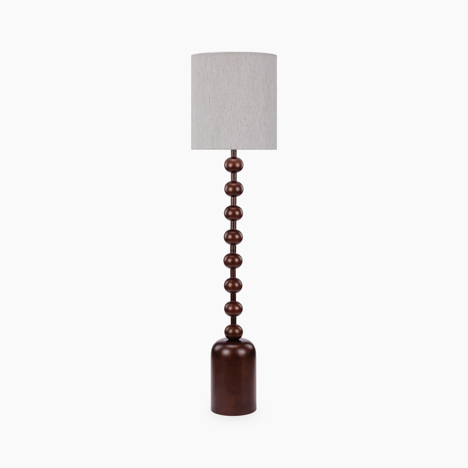 Latimer Floor Lamp | Natural Linen & Walnut