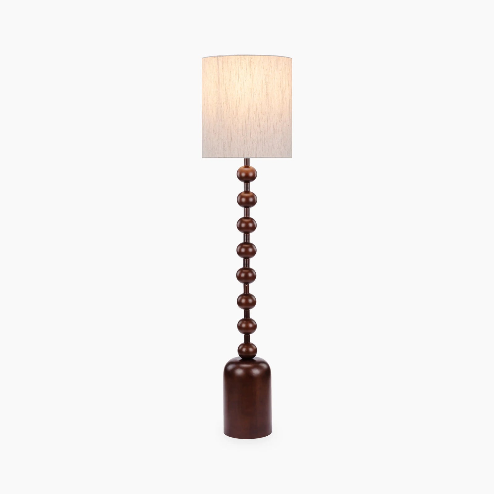 Latimer Floor Lamp | Natural Linen & Walnut