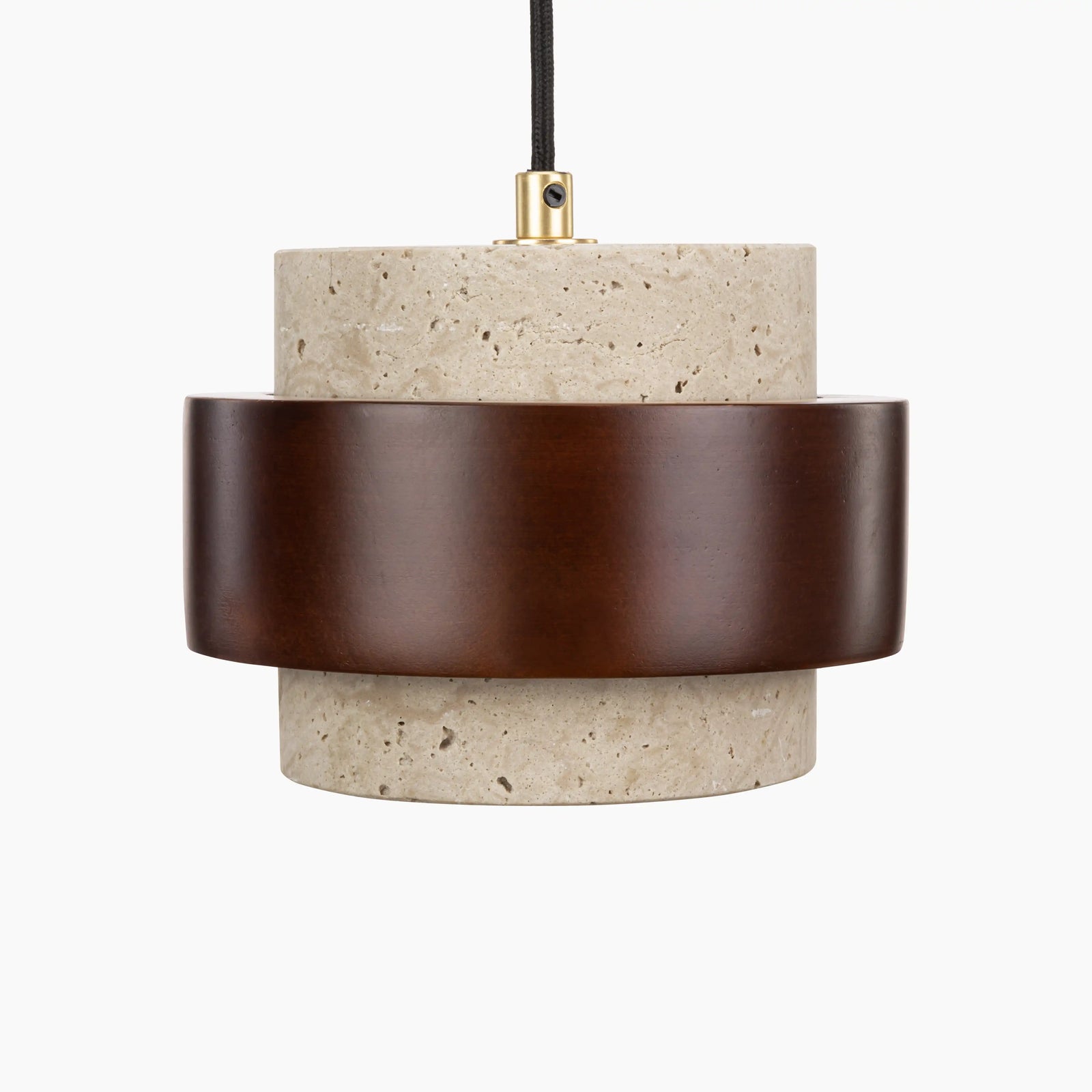 Quinn Ceiling Light | Natural Travertine & Walnut