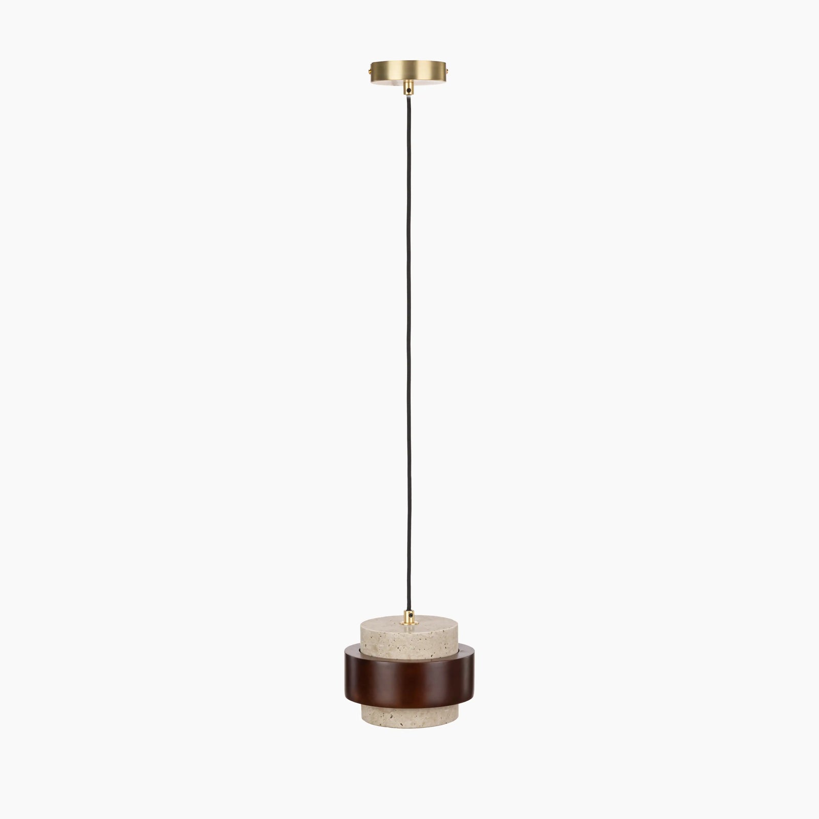Quinn Ceiling Light | Natural Travertine & Walnut