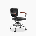 Wren Office Chair | Vintage Black Faux Leather & Black