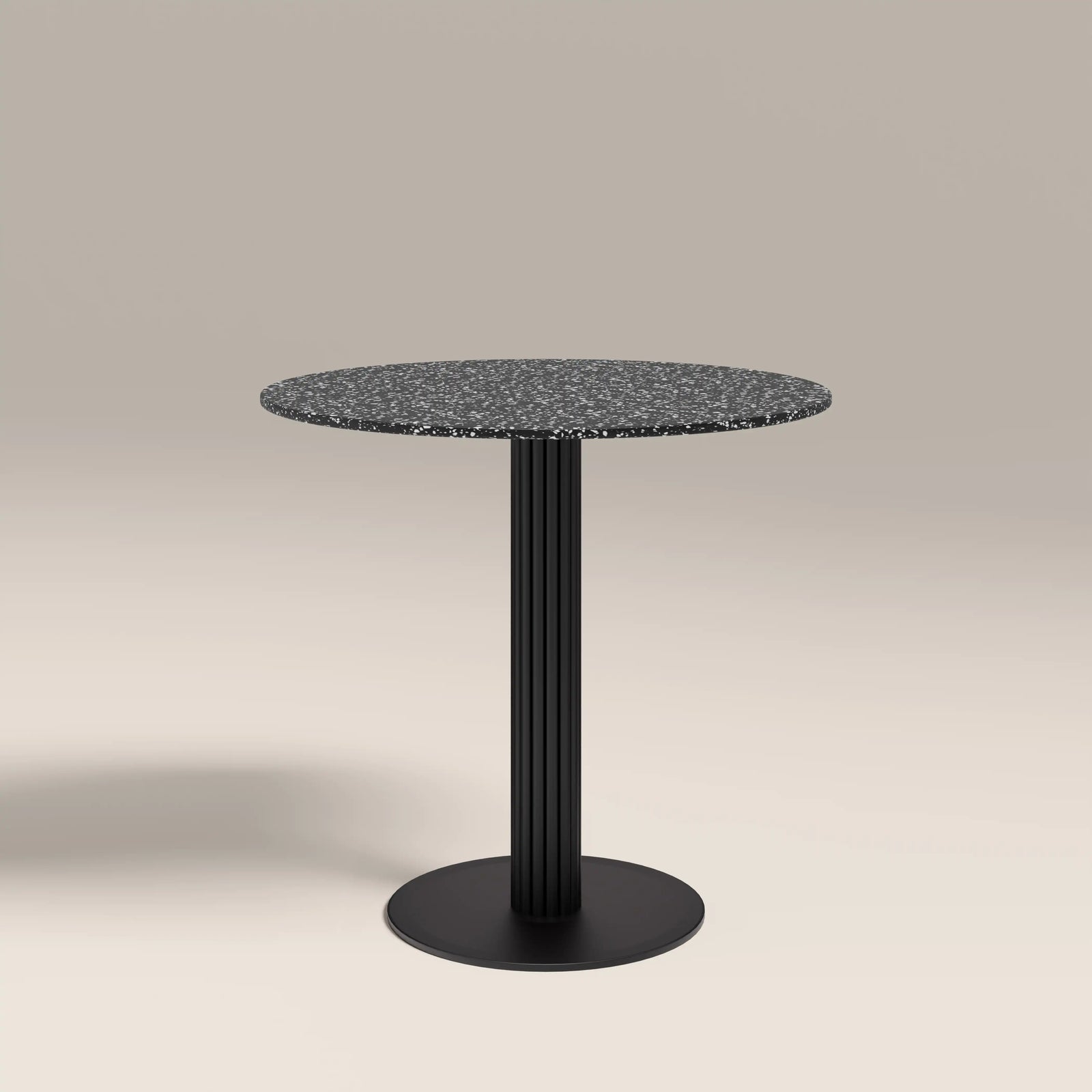Rafferty 2 Seat Round Dining Table | Black Terrazzo & Black