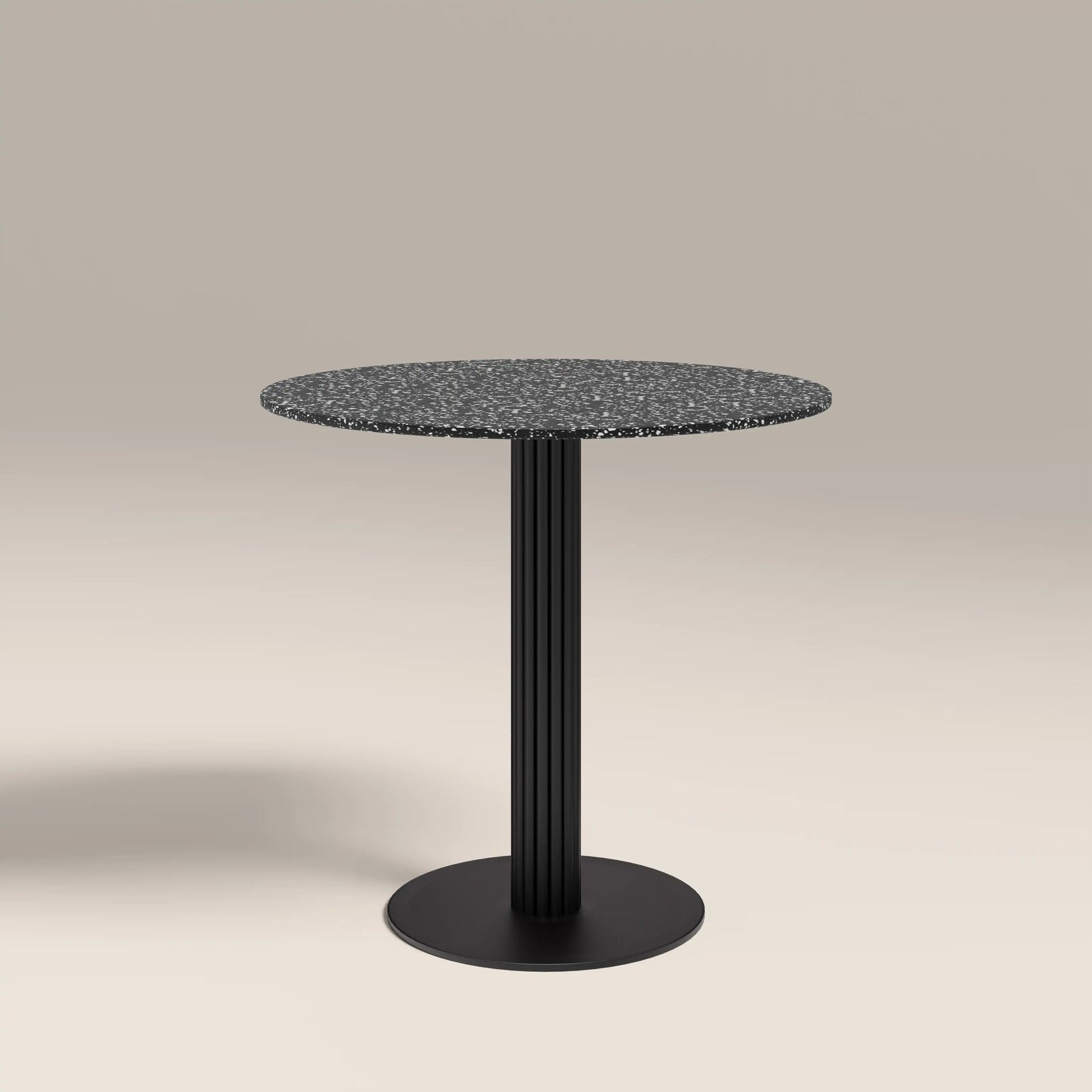 Rafferty 2 Seat Round Dining Table | Black Terrazzo & Black
