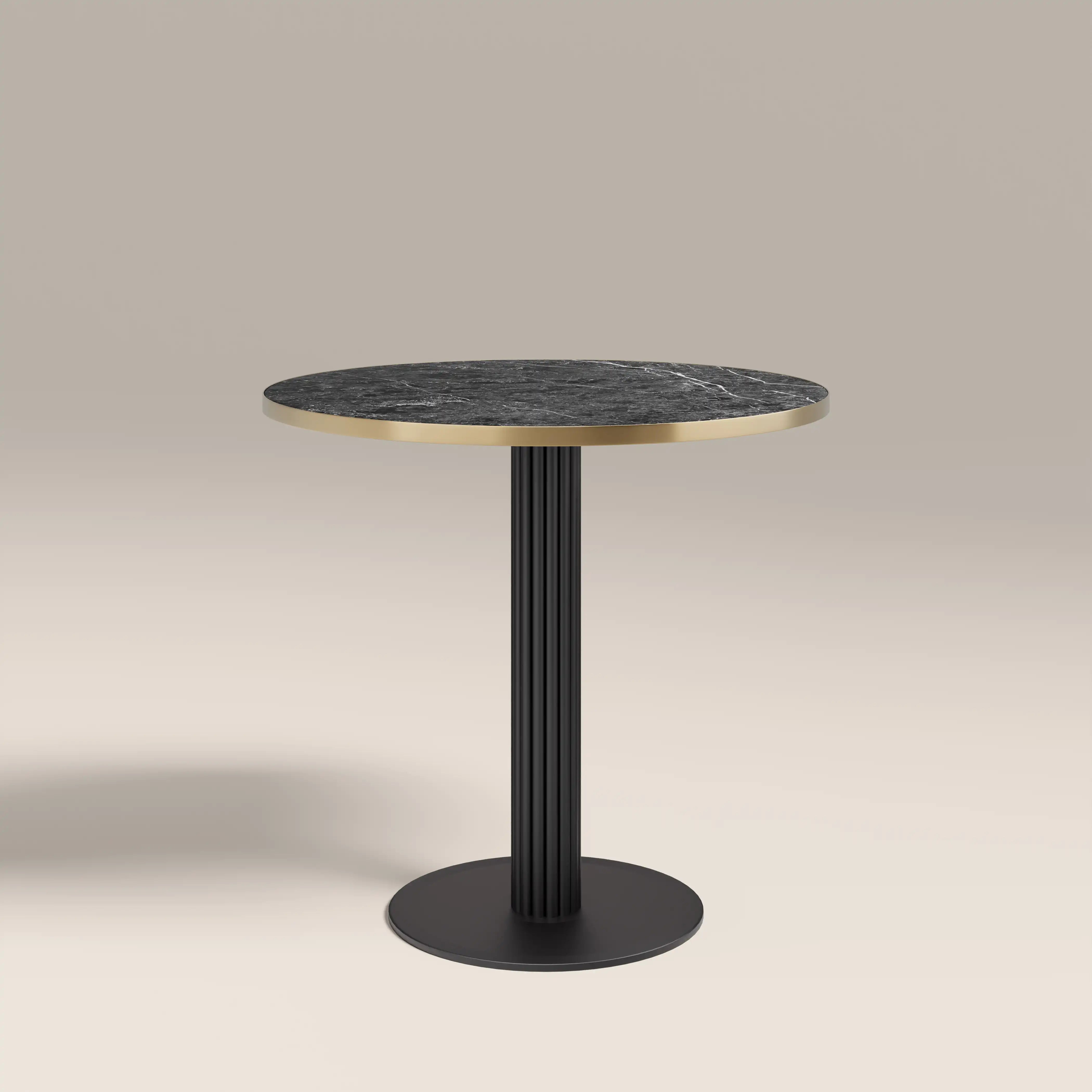 Rafferty 2 Seat Round Dining Table | Black Marble Effect & Black