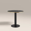 Rafferty 2 Seat Round Dining Table | Black Marble Effect & Black