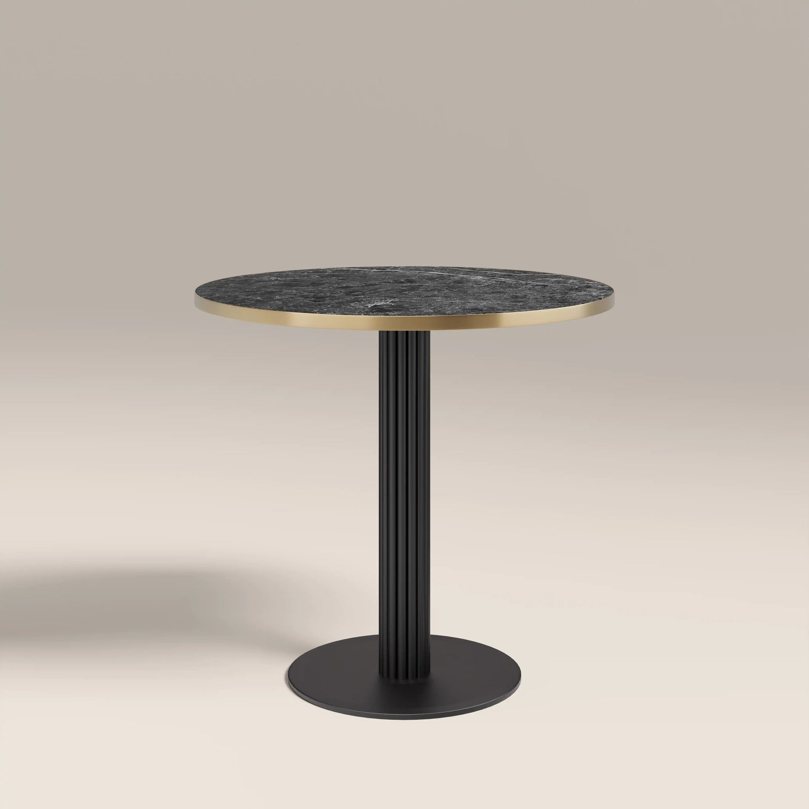 Rafferty 2 Seat Round Dining Table | Black Marble Effect & Black