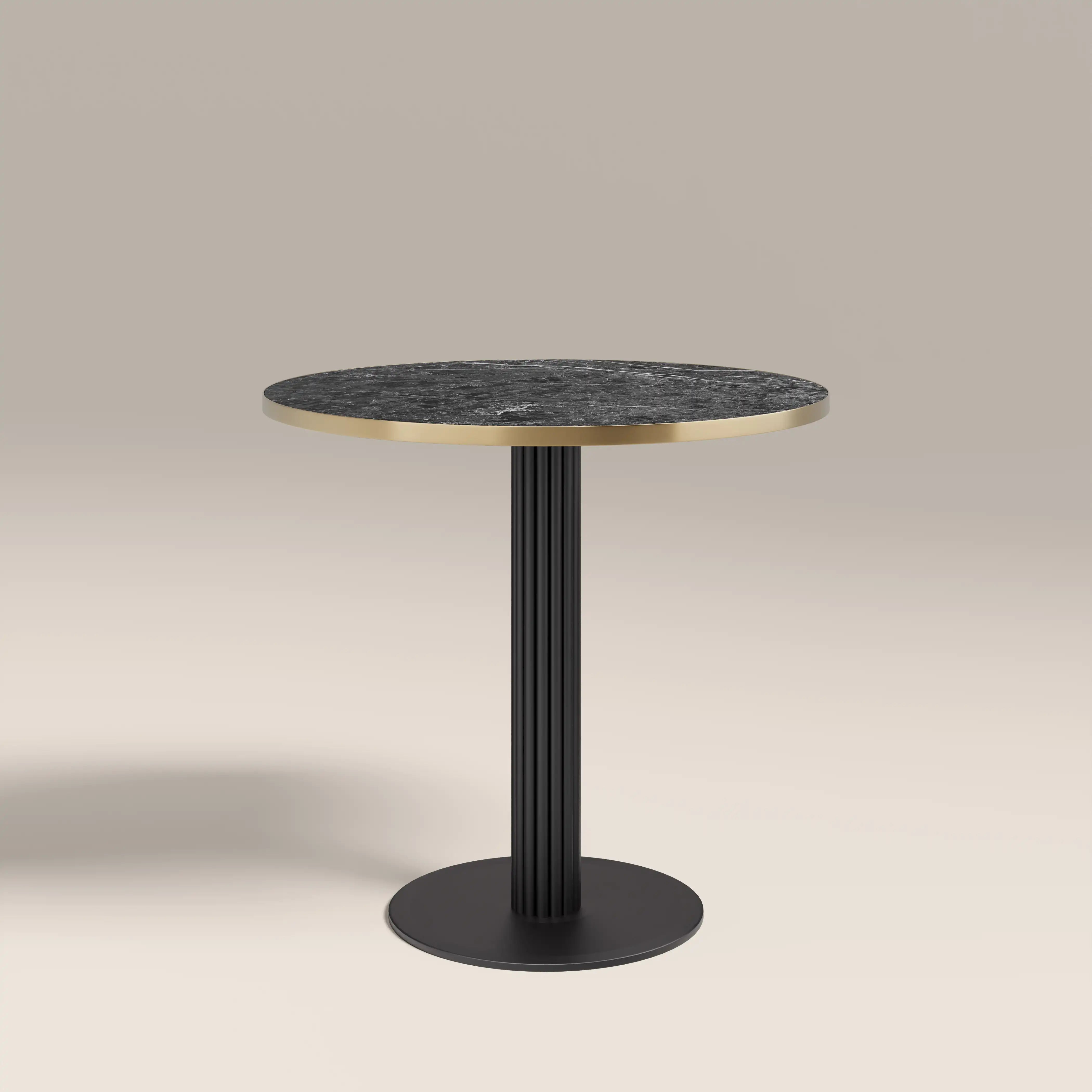 Rafferty 2 Seat Round Dining Table | Black Marble Effect & Black