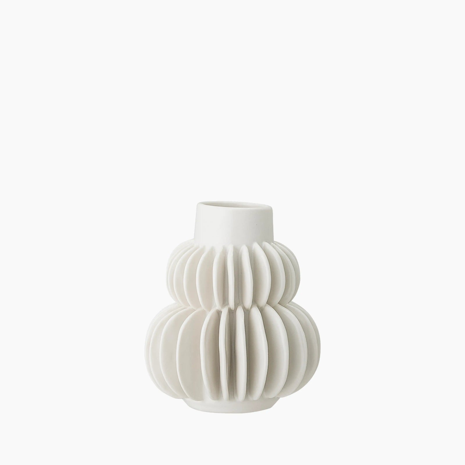 Ischia Ridged Ceramic Vase | White