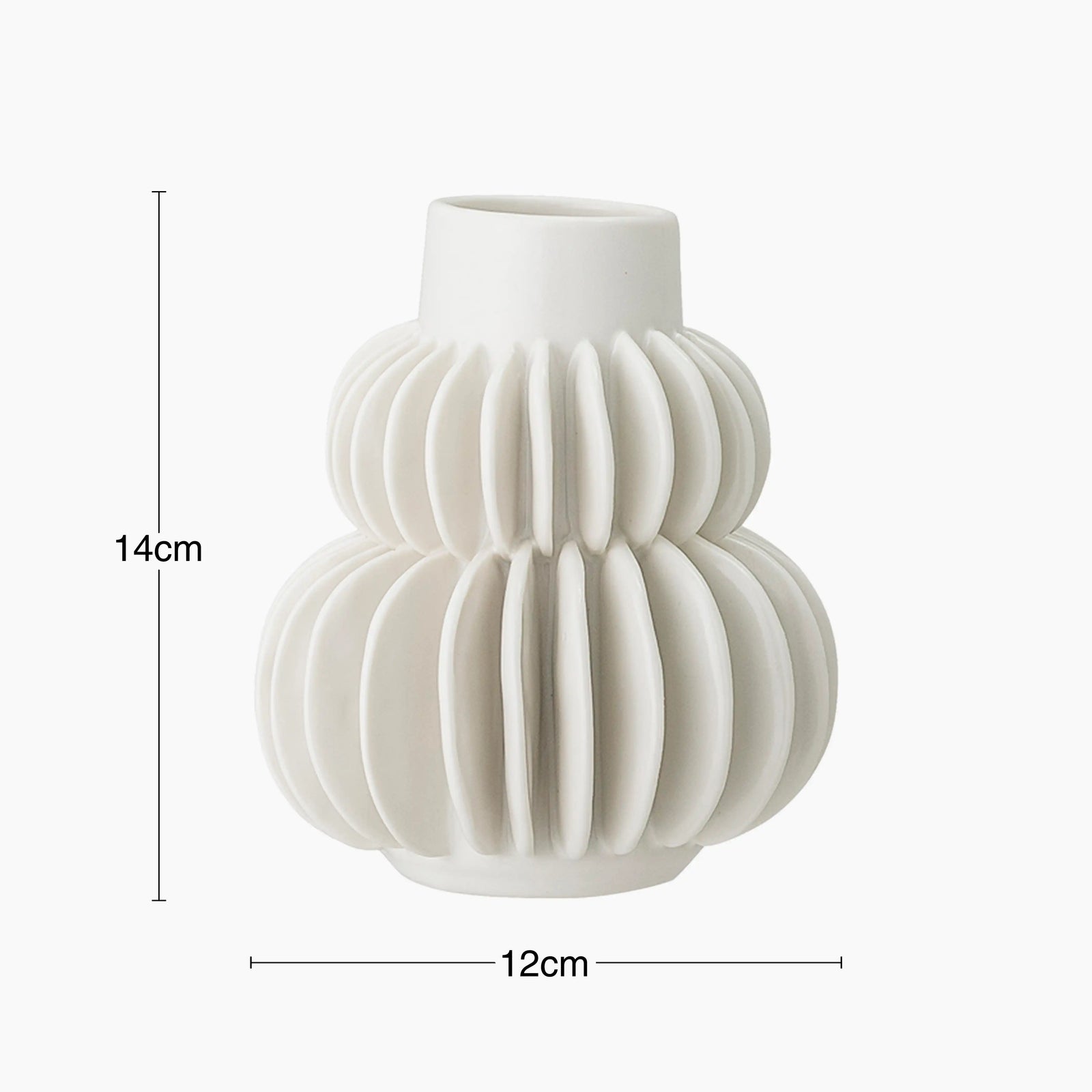 Ischia Ridged Ceramic Vase | White