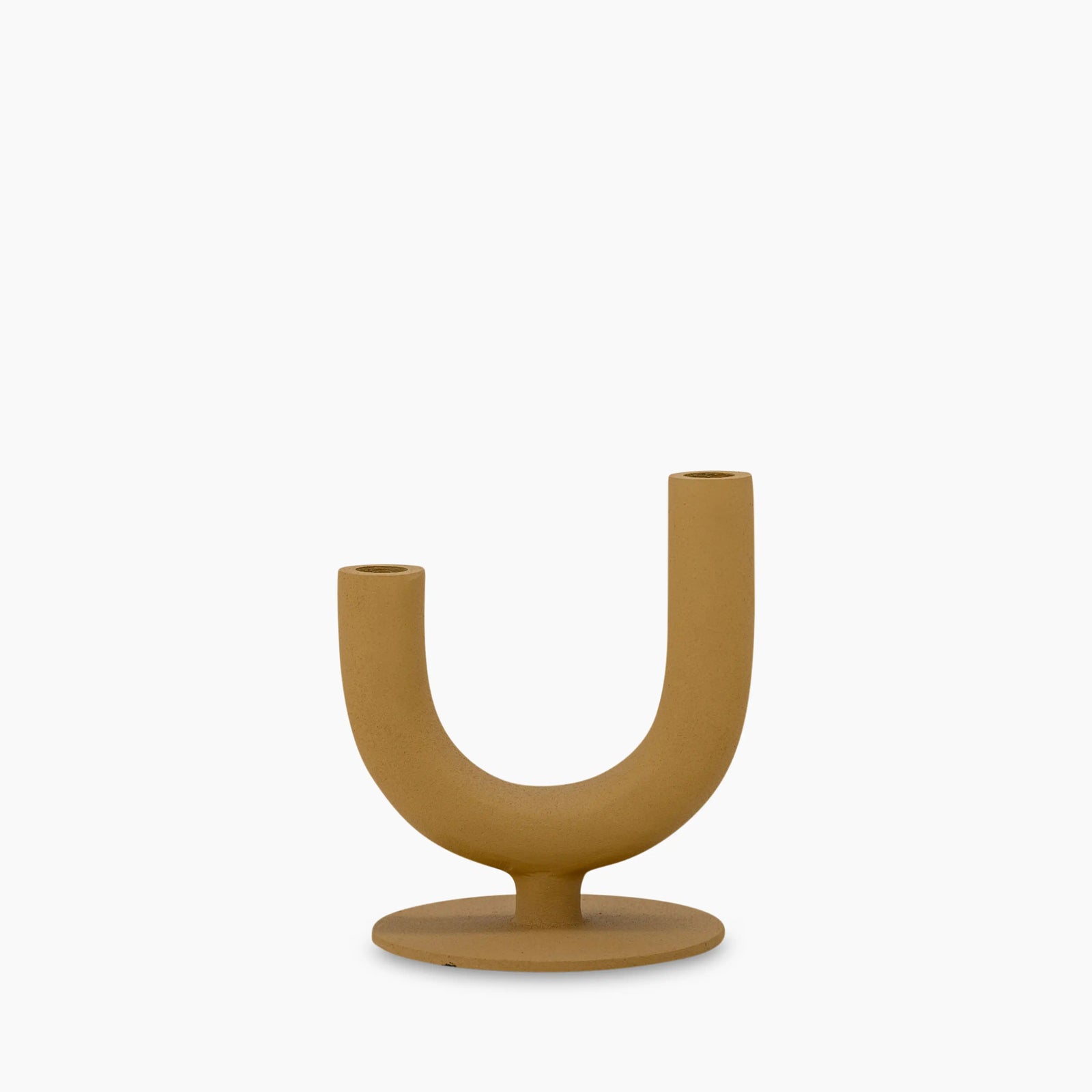 Dolores Metal Candlestick Holder | Dark Mustard