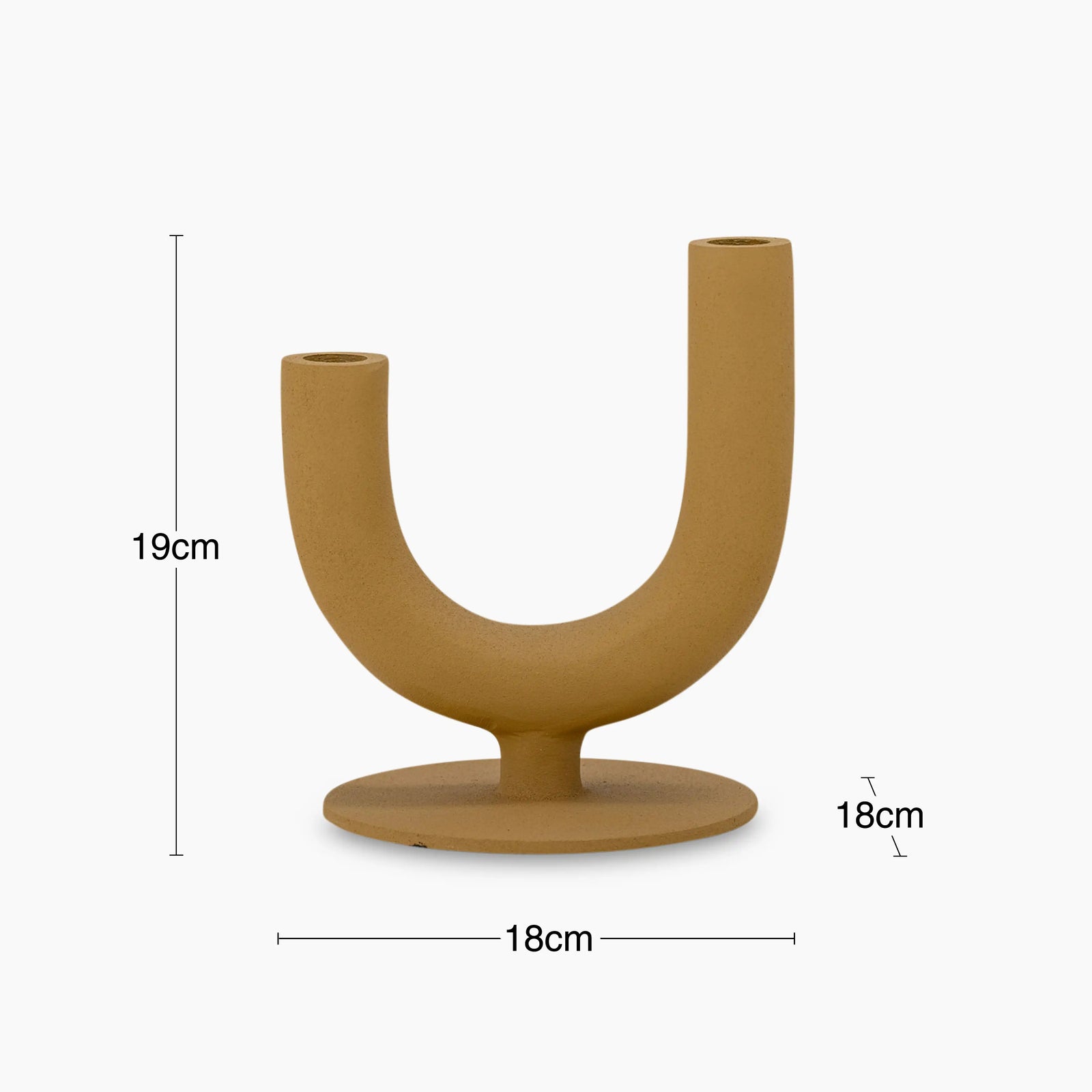 Dolores Metal Candlestick Holder | Dark Mustard