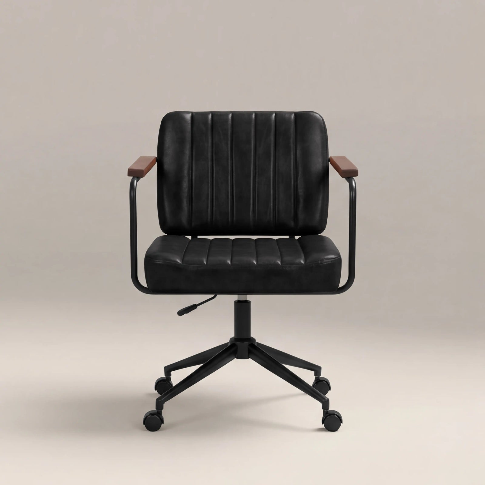 Mason Office Chair | Vintage Black Faux Leather & Black