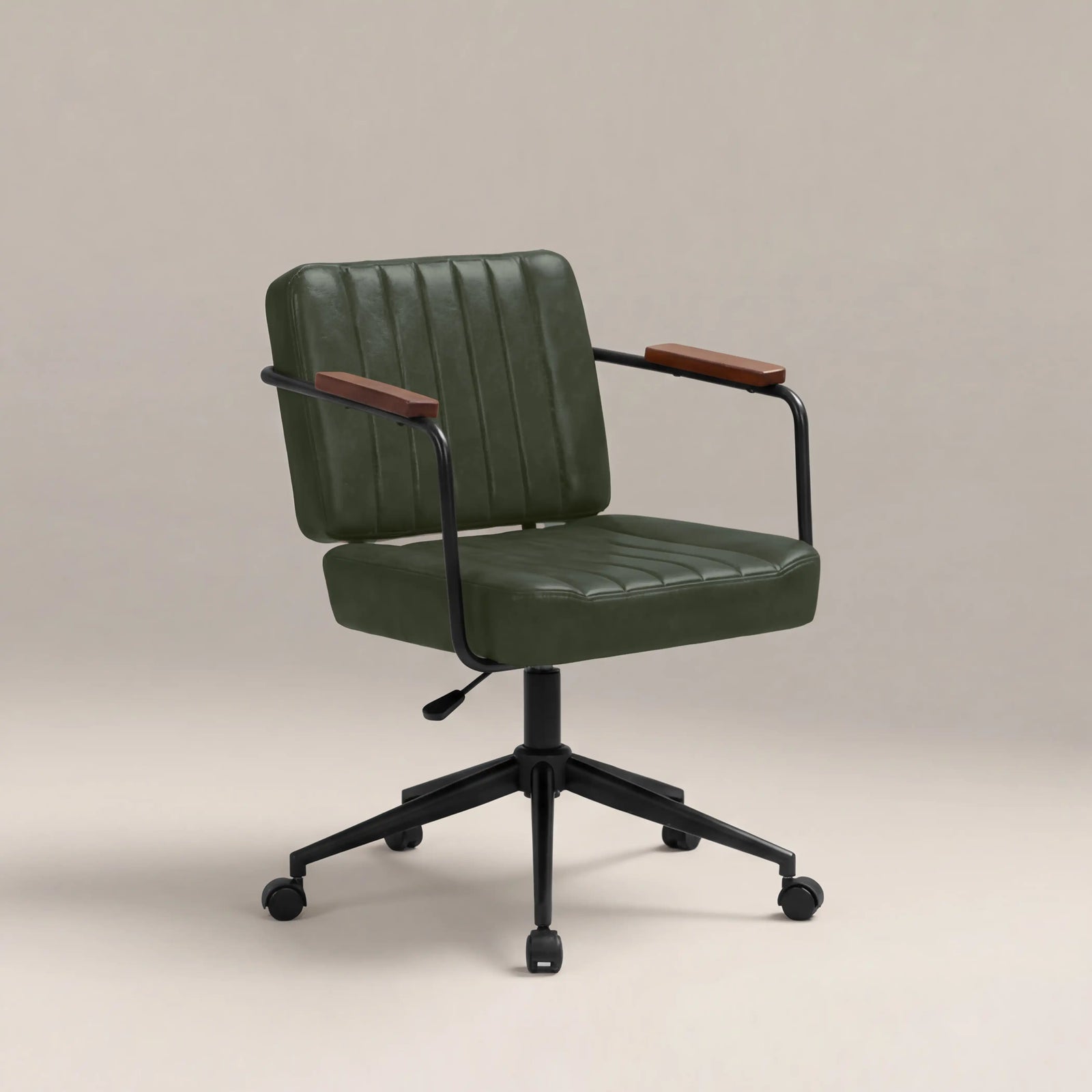 Mason Office Chair | Vintage Green Faux Leather & Black