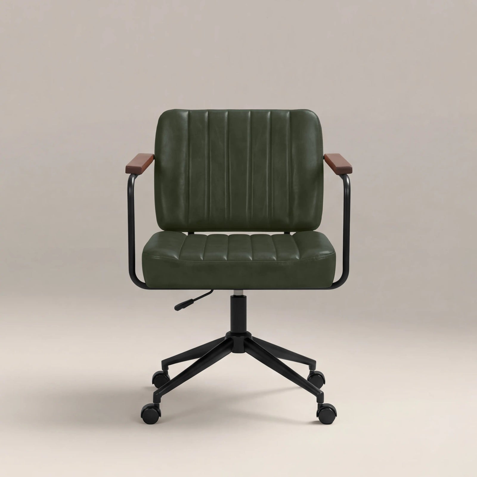 Mason Office Chair | Vintage Green Faux Leather & Black