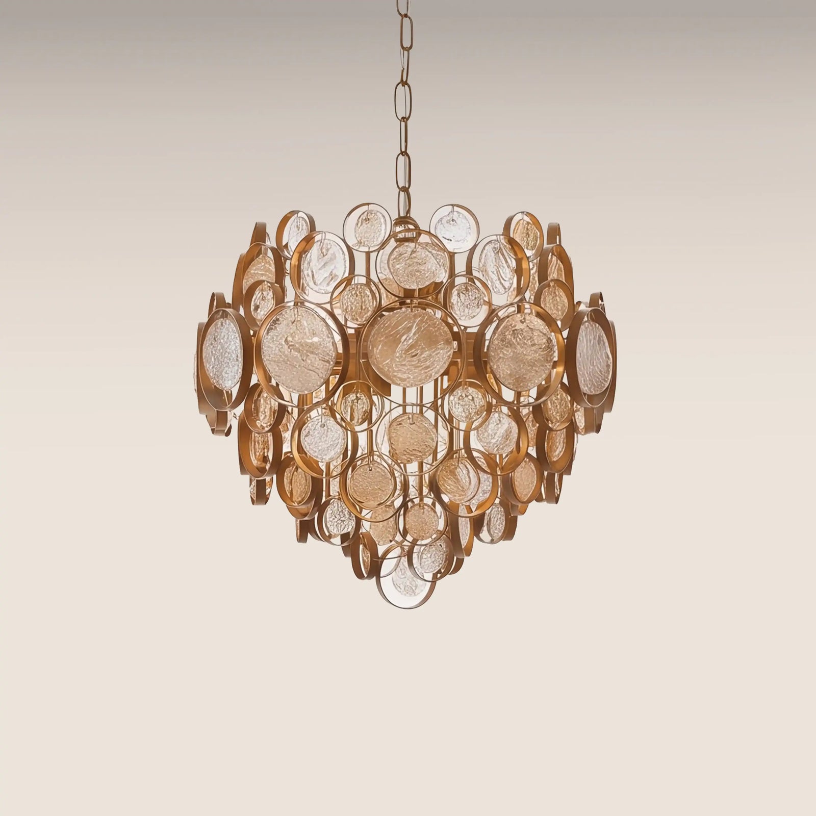 Allegra Pendant Light | Amber Rippled Glass & Brass
