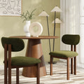 Arbor Dining Chair | Olive Green Sustainable Velvet & Walnut