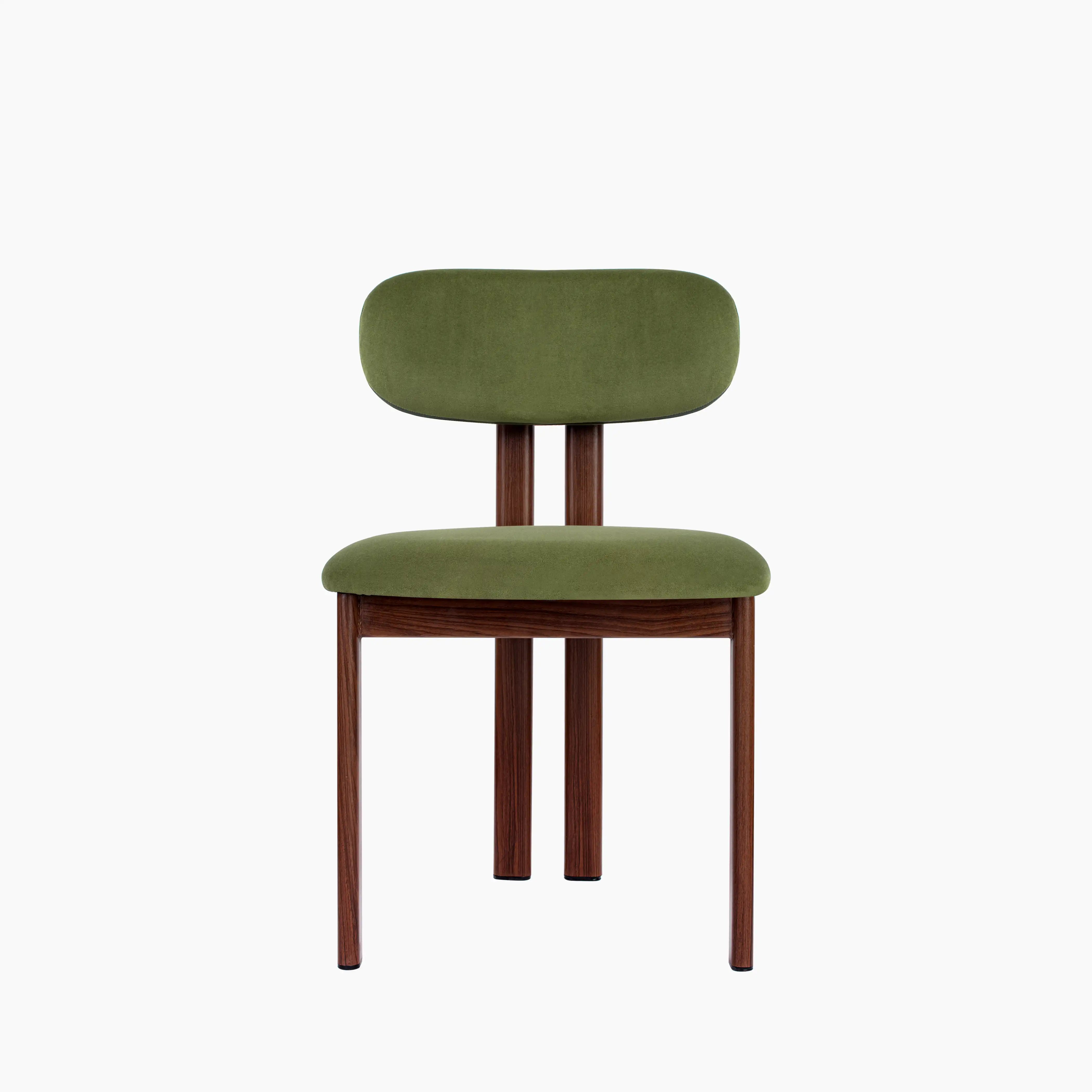 Chairus Retro Dining Chairs, Set Of 4 – Green Velvet Upholstered Seats With Solid Wood Legs For Kitchen, Dining Room, Cafe