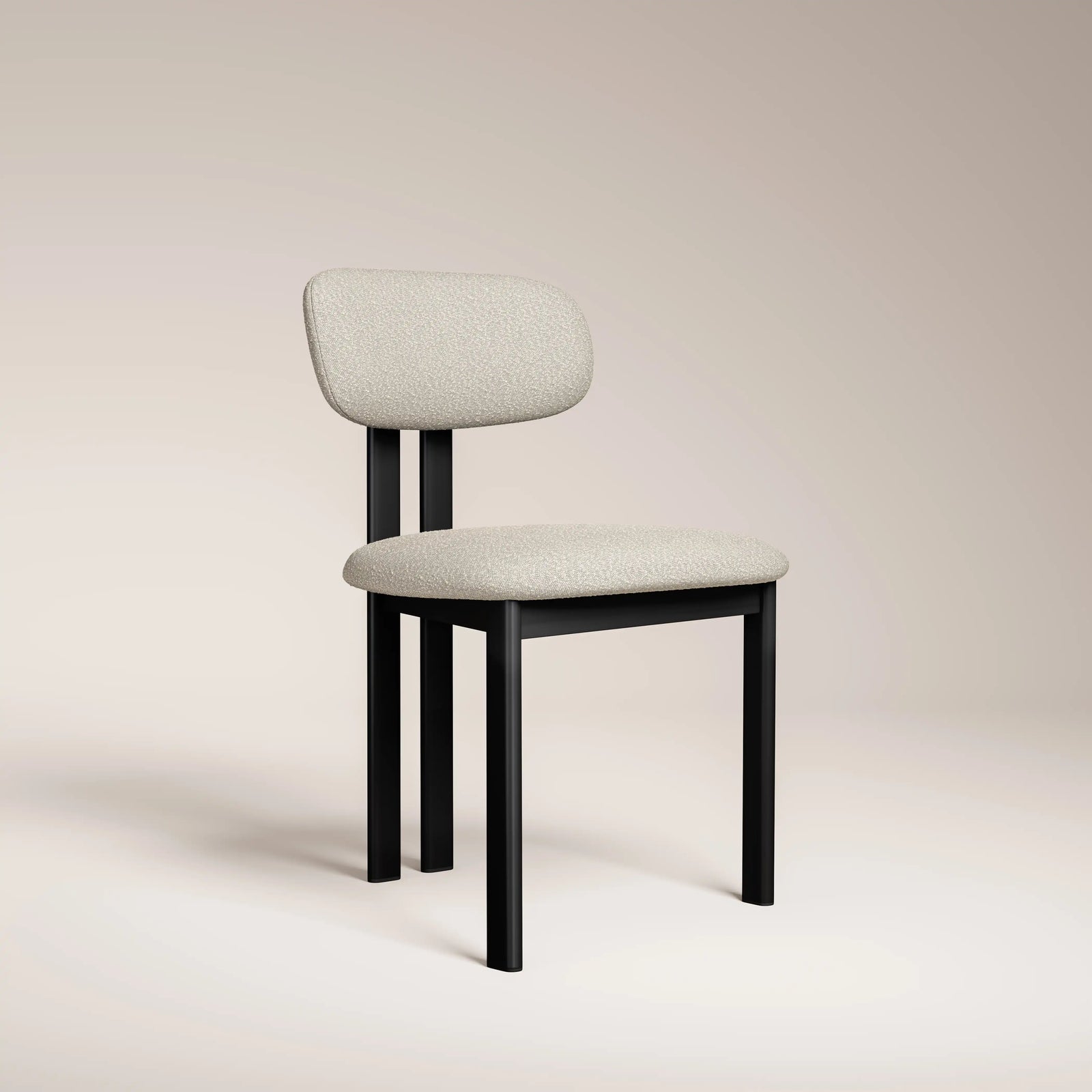 Arbor Dining Chair | Speckled Stone Sustainable Boucle & Black