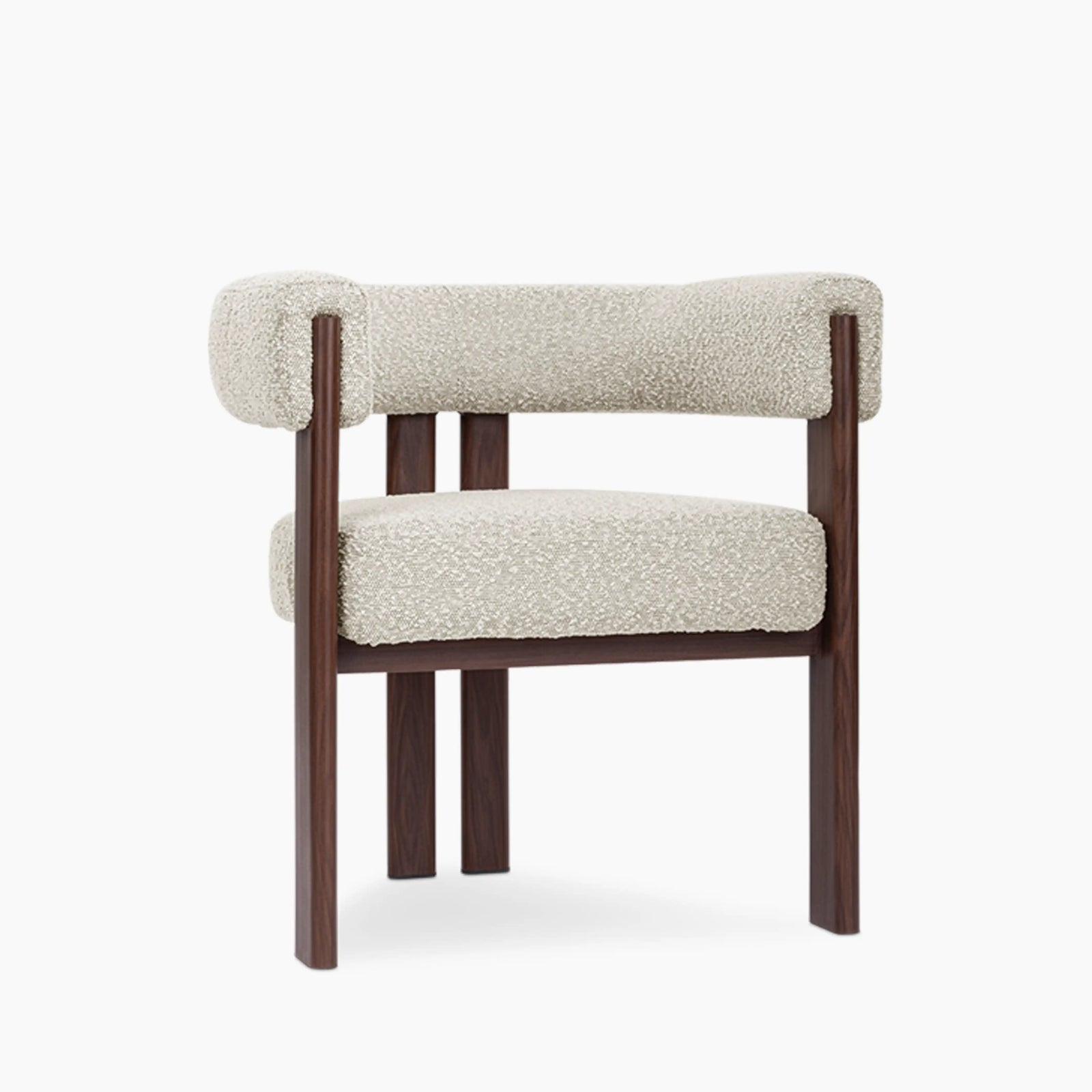 Cassius Dining Chair | Speckled Stone Sustainable Boucle & Walnut