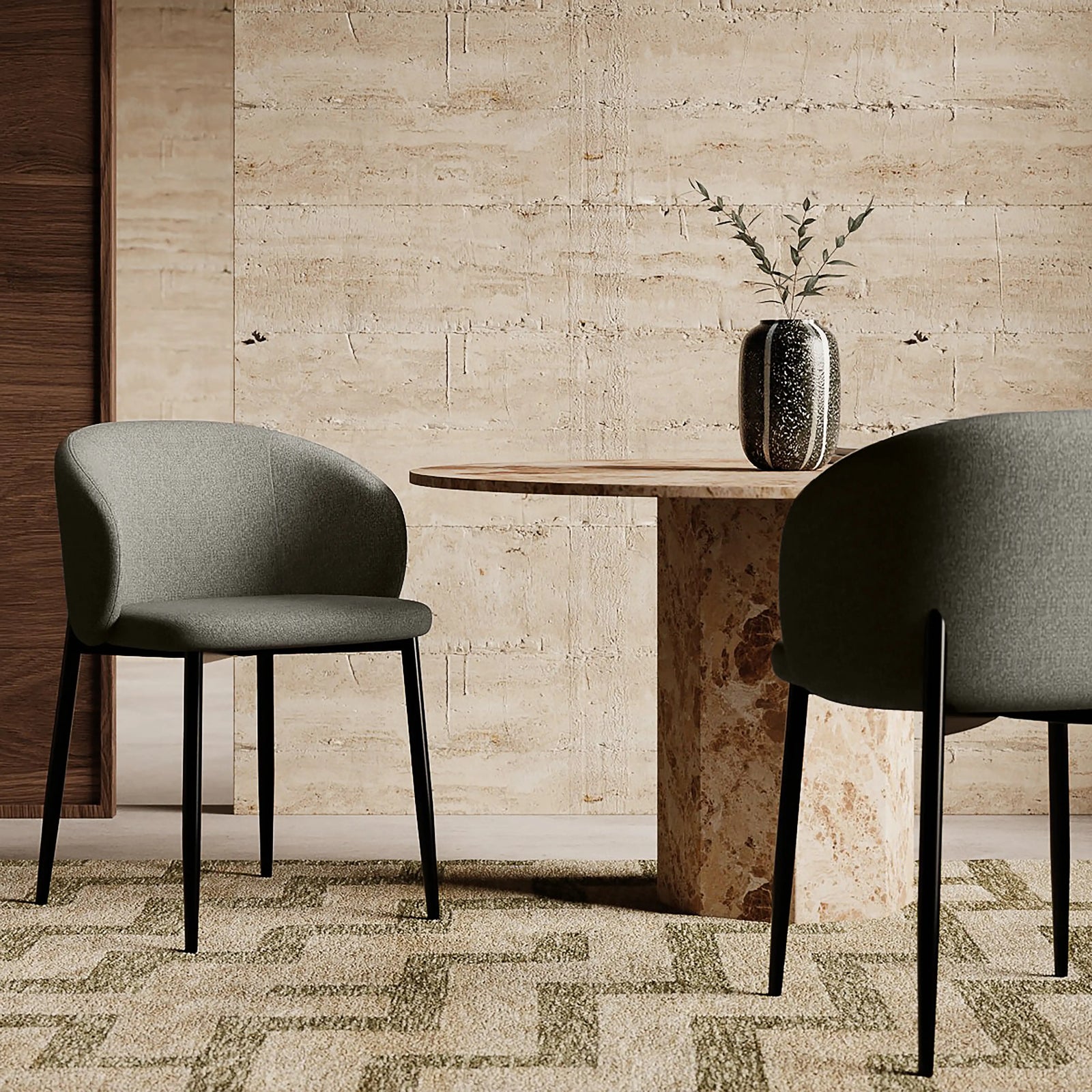 Cameron Dining Chair | Speckled Grey Sustainable Fabric