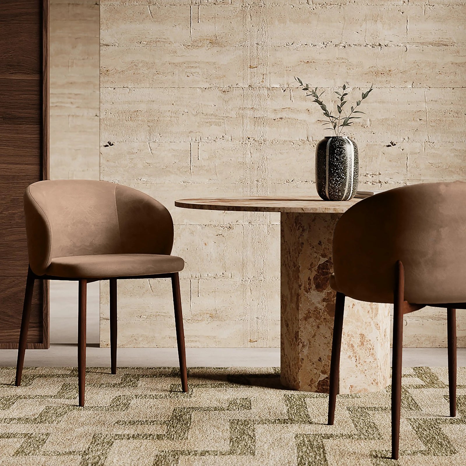 Cameron Dining Chair | Taupe Sustainable Velvet