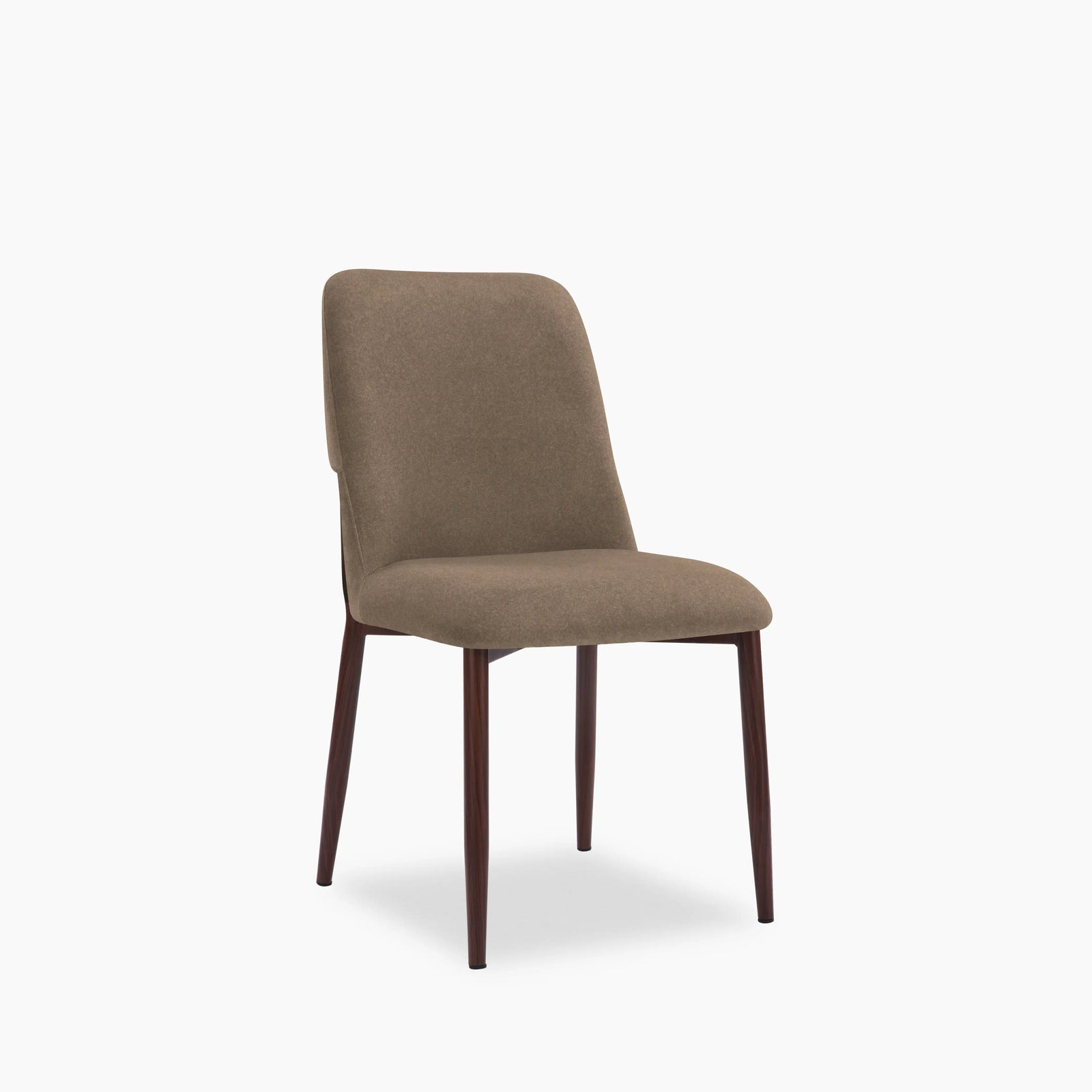 Amari Dining Chair | Truffle Brown Sustainable Mohair Velvet & Walnut