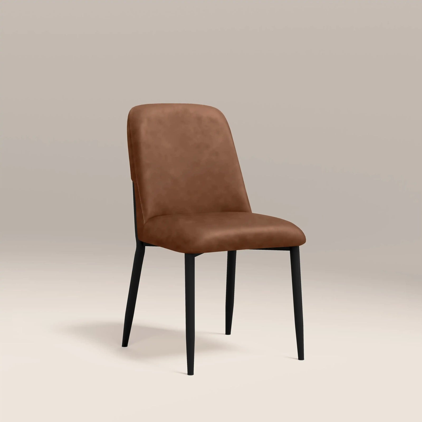 Amari Dining Chair | Vintage Tan Faux Leather & Black