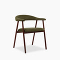 Monroe Dining Chair | Moss Green Sustainable Mohair Velvet & Walnut