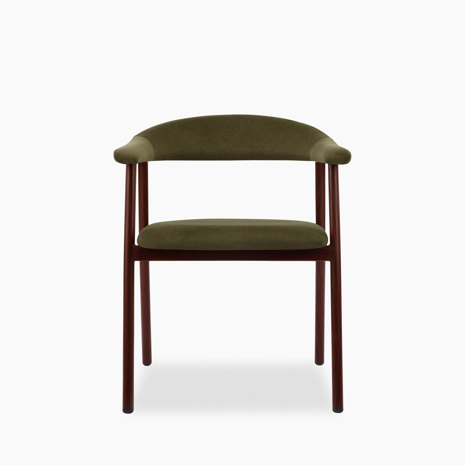 Monroe Dining Chair | Moss Green Sustainable Mohair Velvet & Walnut