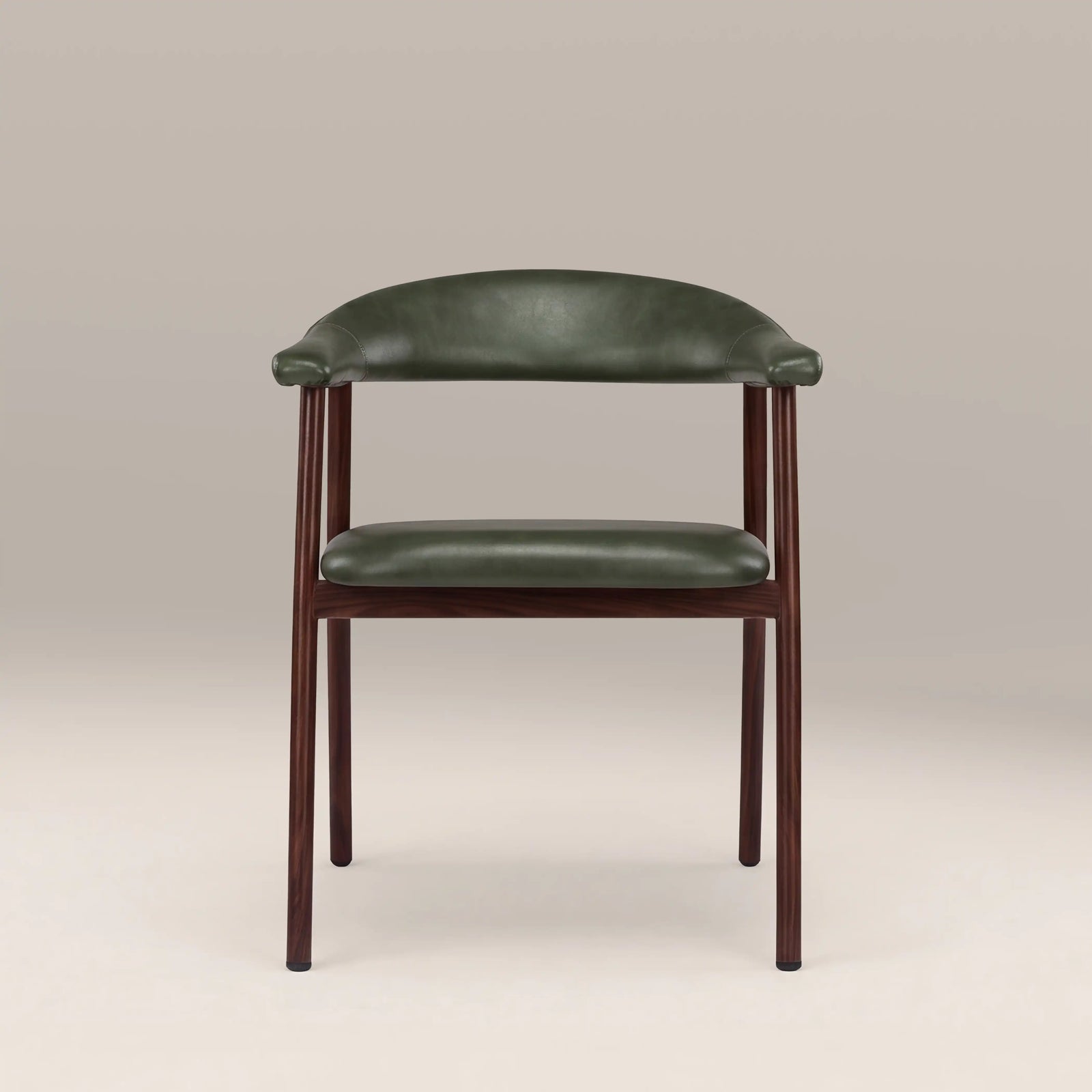 Monroe Carver Dining Chair | Vintage Green Faux Leather & Walnut