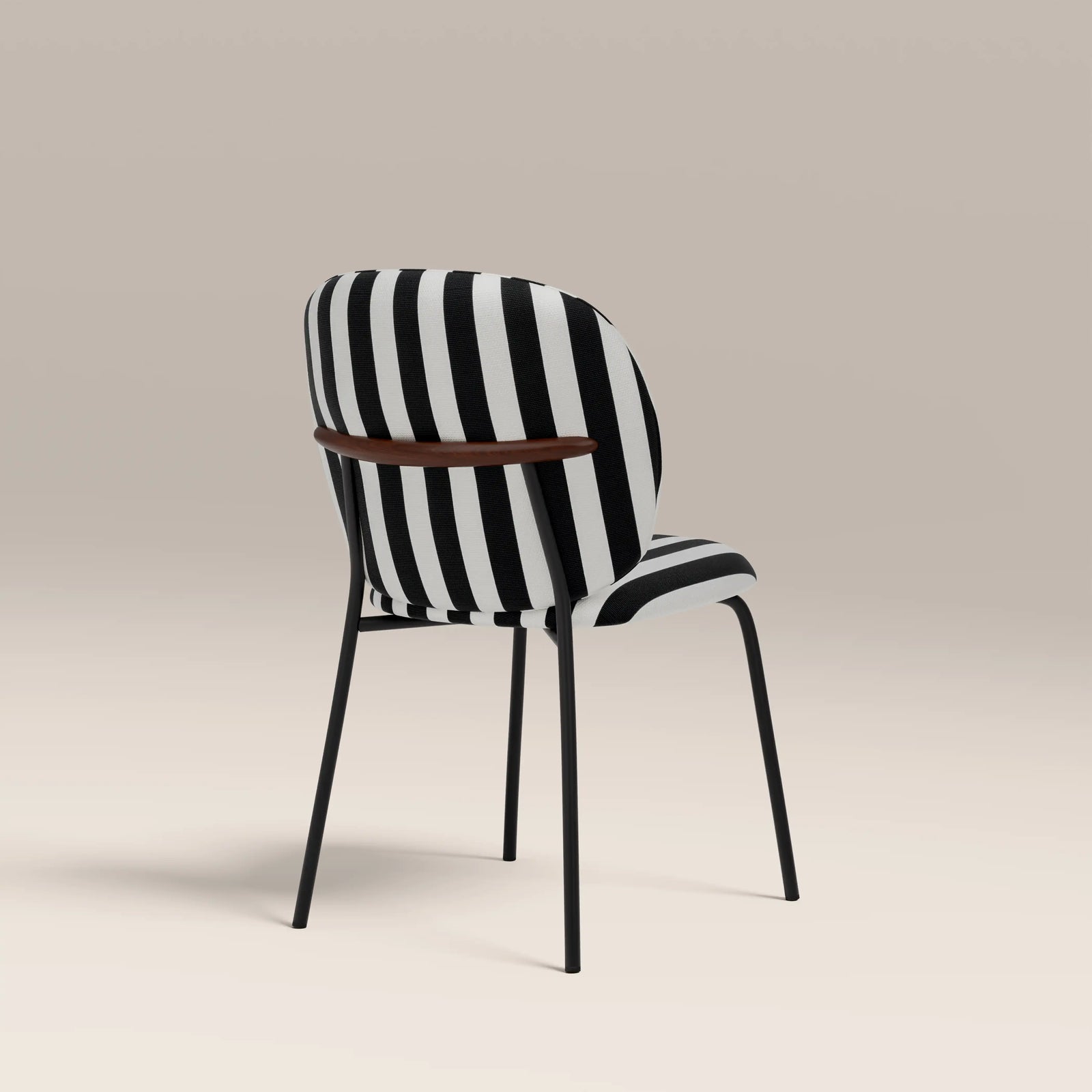 Harlow Dining Chair | Striped Fabric & Black