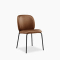 Harlow Dining Chair | Vintage Tan Faux Leather & Walnut