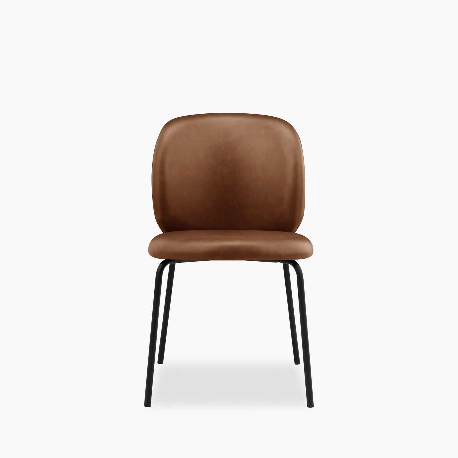 Harlow Dining Chair | Vintage Tan Faux Leather & Walnut