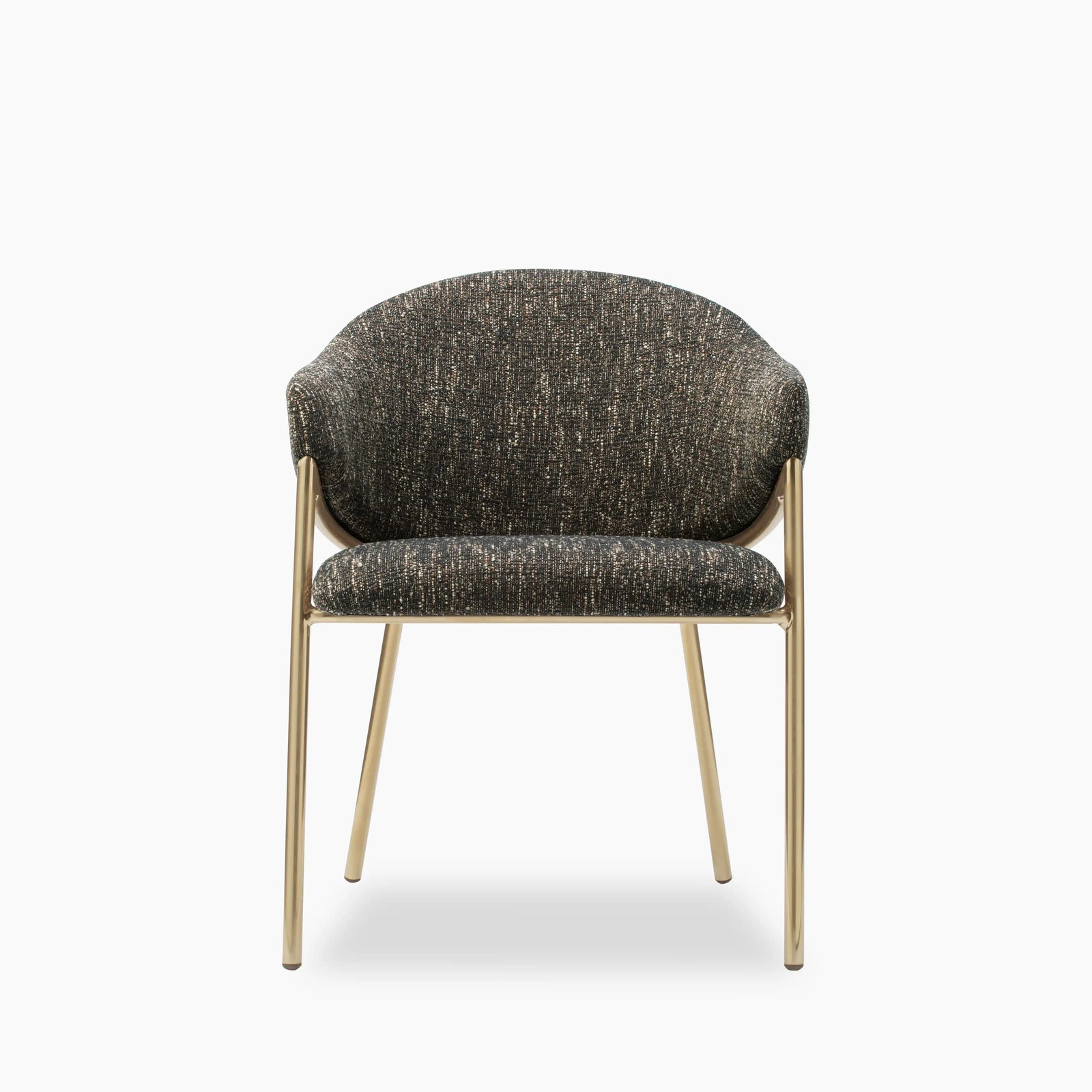 Luca Carver Dining Chair | Speckled Espresso Boucle & Brass
