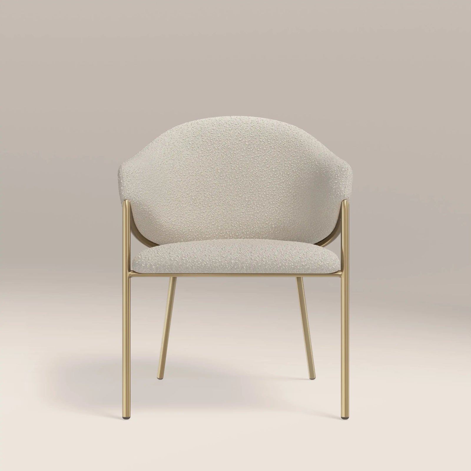 Luca Carver Dining Chair | Speckled Stone Sustainable Boucle & Brass