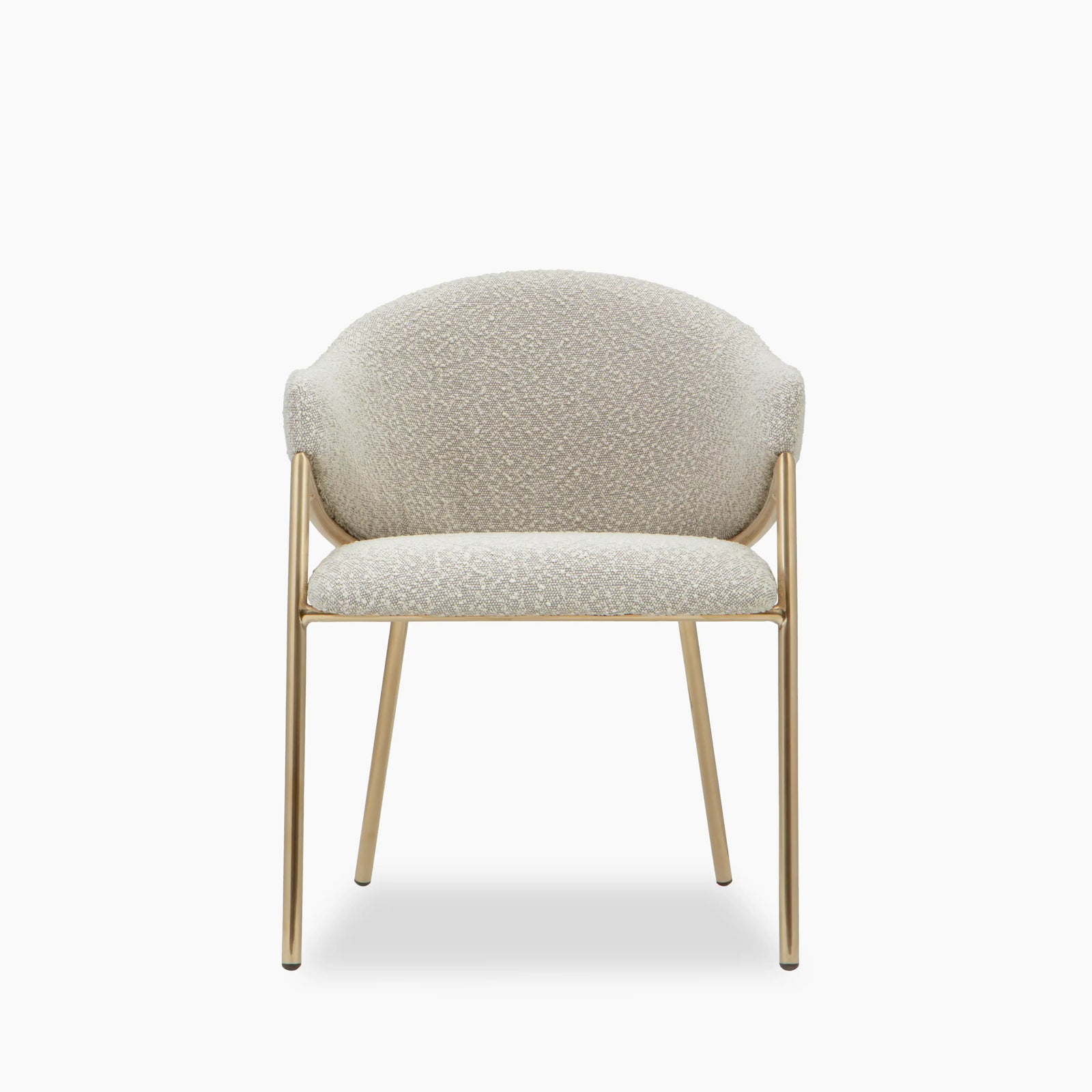Luca Carver Dining Chair | Speckled Stone Sustainable Boucle & Brass