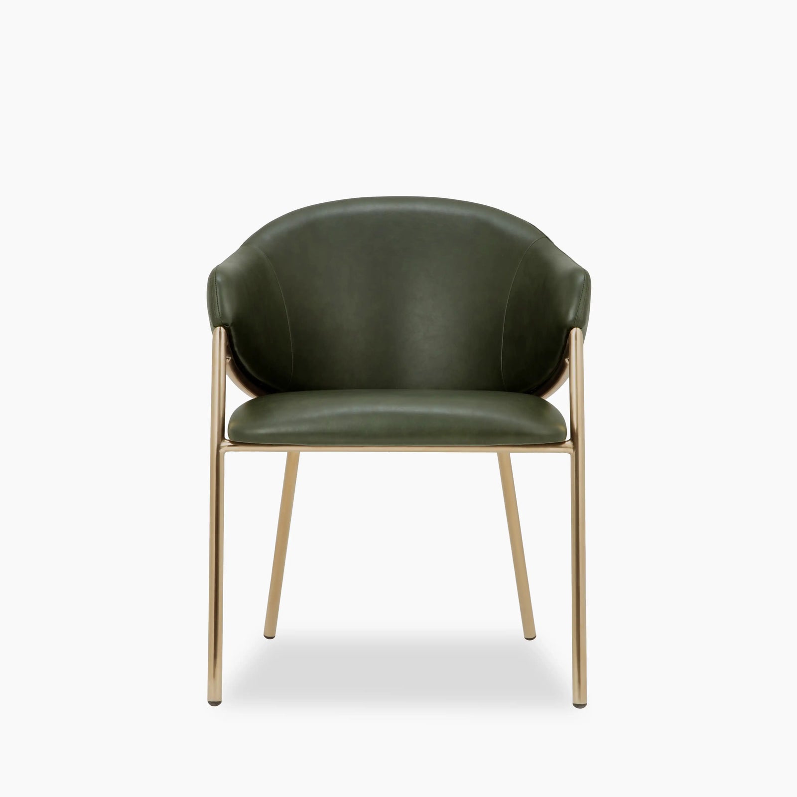 Luca Carver Dining Chair | Vintage Green  Faux Leather & Brass