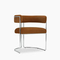 Juliana Carver Dining Chair | Caramel Brown Sustainable Mohair Velvet & Chrome