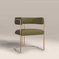Juliana Carver Dining Chair | Moss Green Sustainable Mohair Velvet & Brass