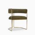 Juliana Carver Dining Chair | Moss Green Sustainable Mohair Velvet & Brass
