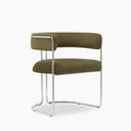 Juliana Carver Dining Chair | Moss Green Sustainable Mohair Velvet & Chrome