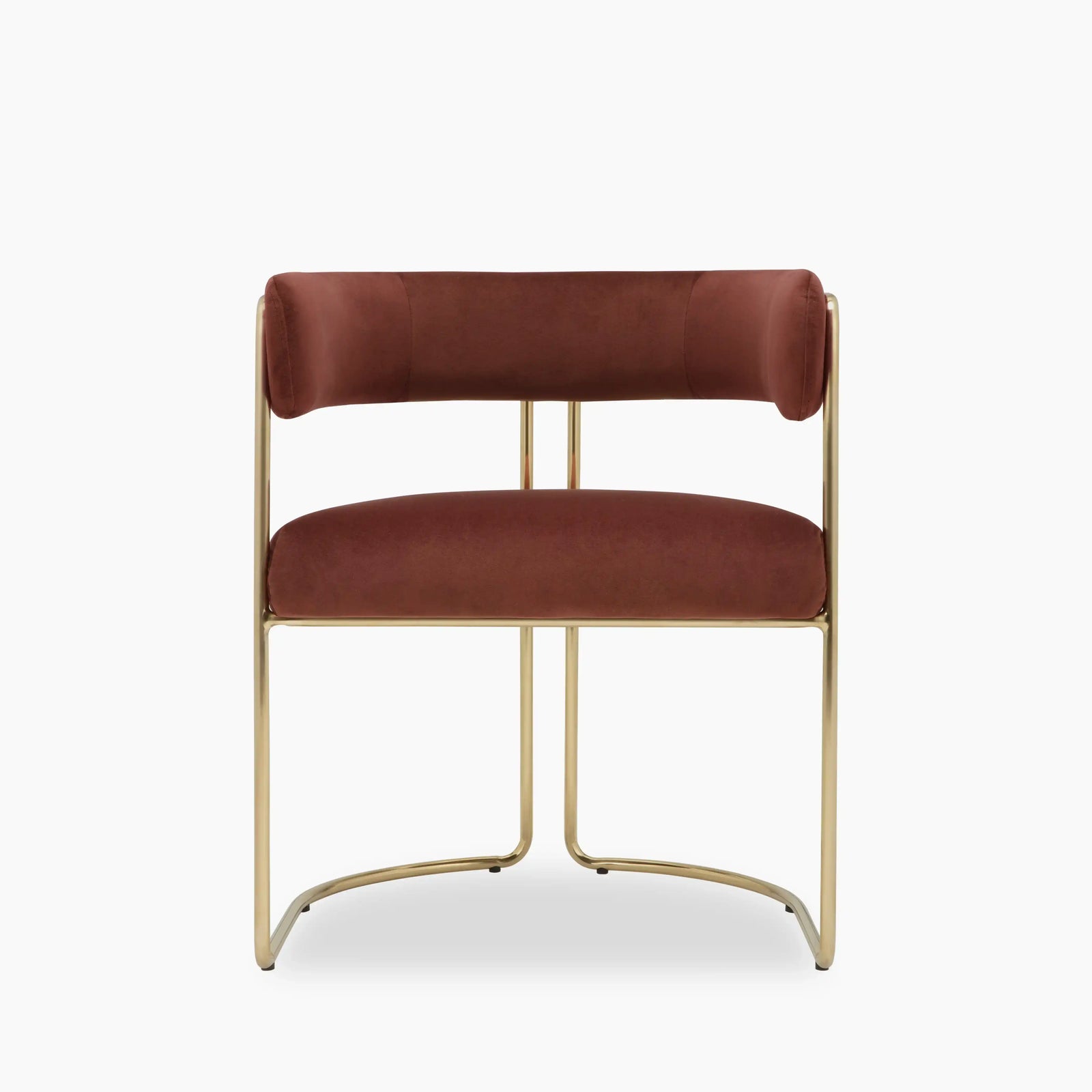 Juliana Carver Dining Chair | Rust Red Velvet & Brass