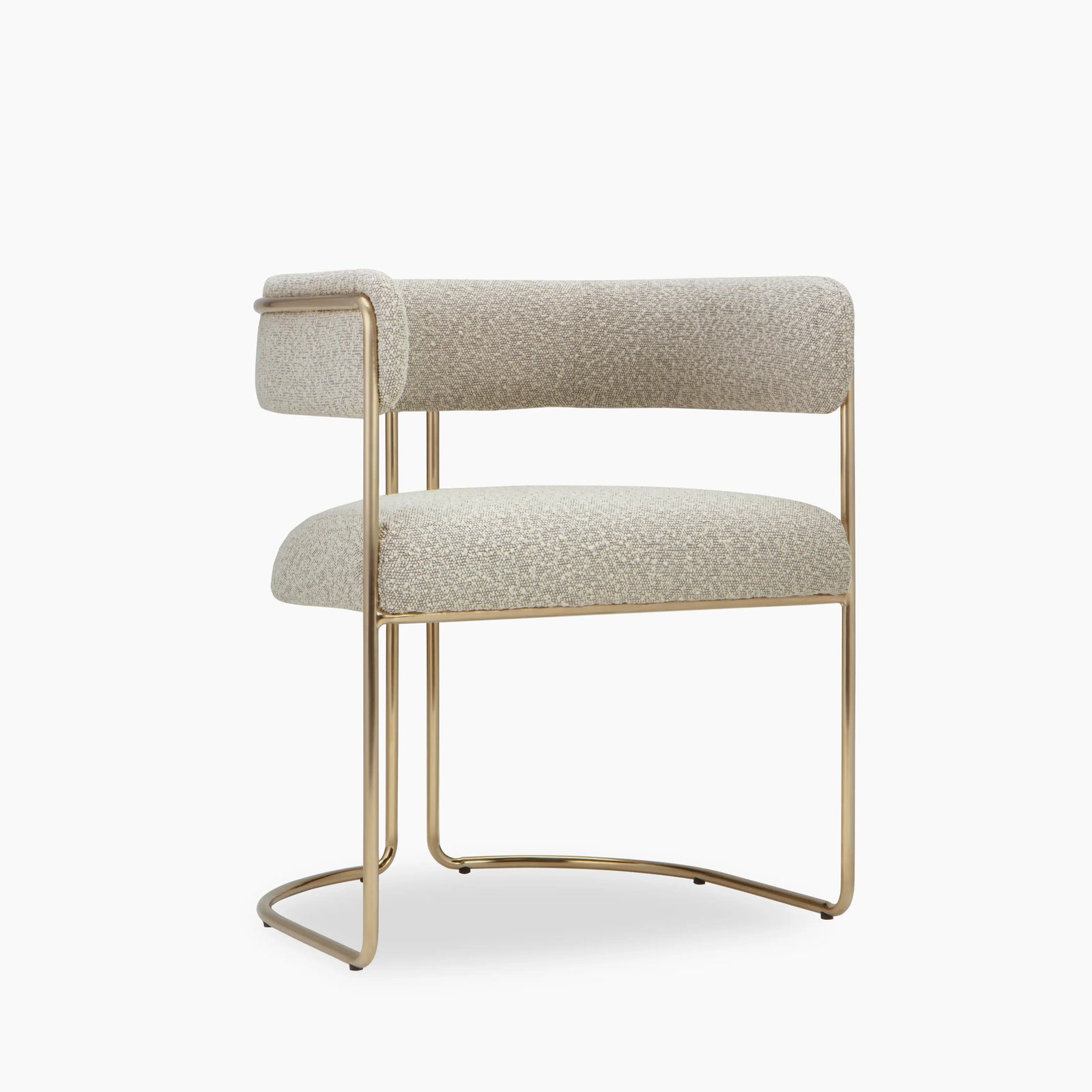 Juliana Carver Dining Chair | Speckled Stone Sustainable Boucle & Brass